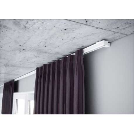 Karnizas lubinis baltas 1 bėgelio komplektas.250 cm.